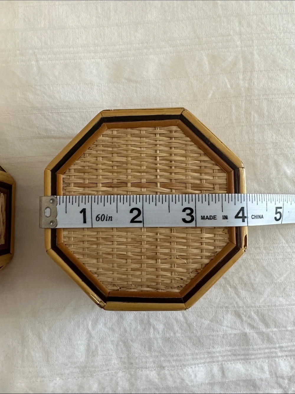 Set of Octagonal Wood Nesting Boxes with Dark Felt Inset